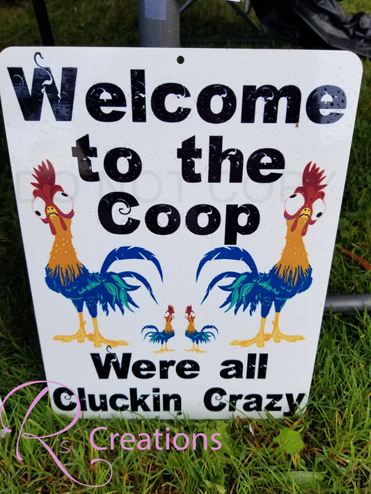 Clucking crazy aluminum outdoor sign. Chickens, Farm life