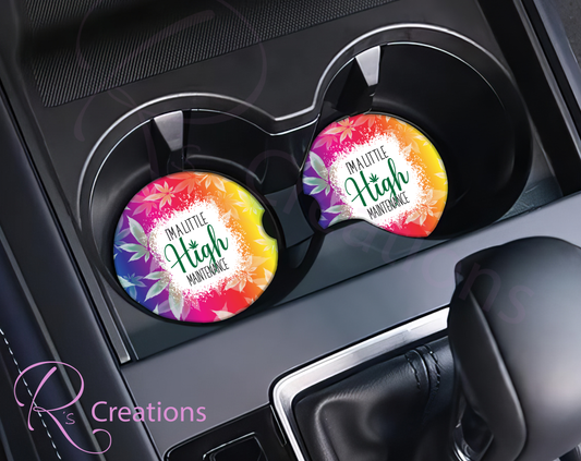 Car coaster set, Mary Jane, pot, weed, marijuana