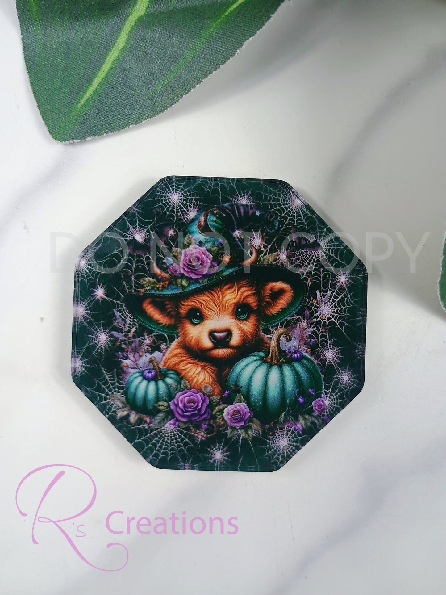 Halloween acrylic magnets, highland cow, spooky season