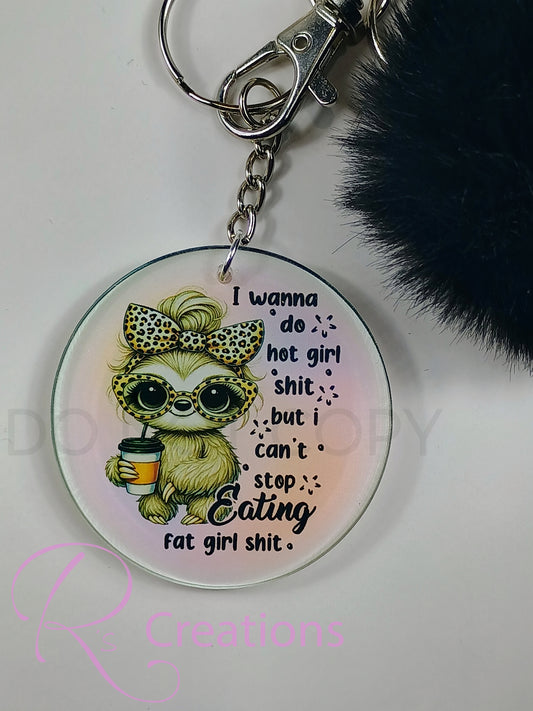 Hot girl s*it keychain and pom pom