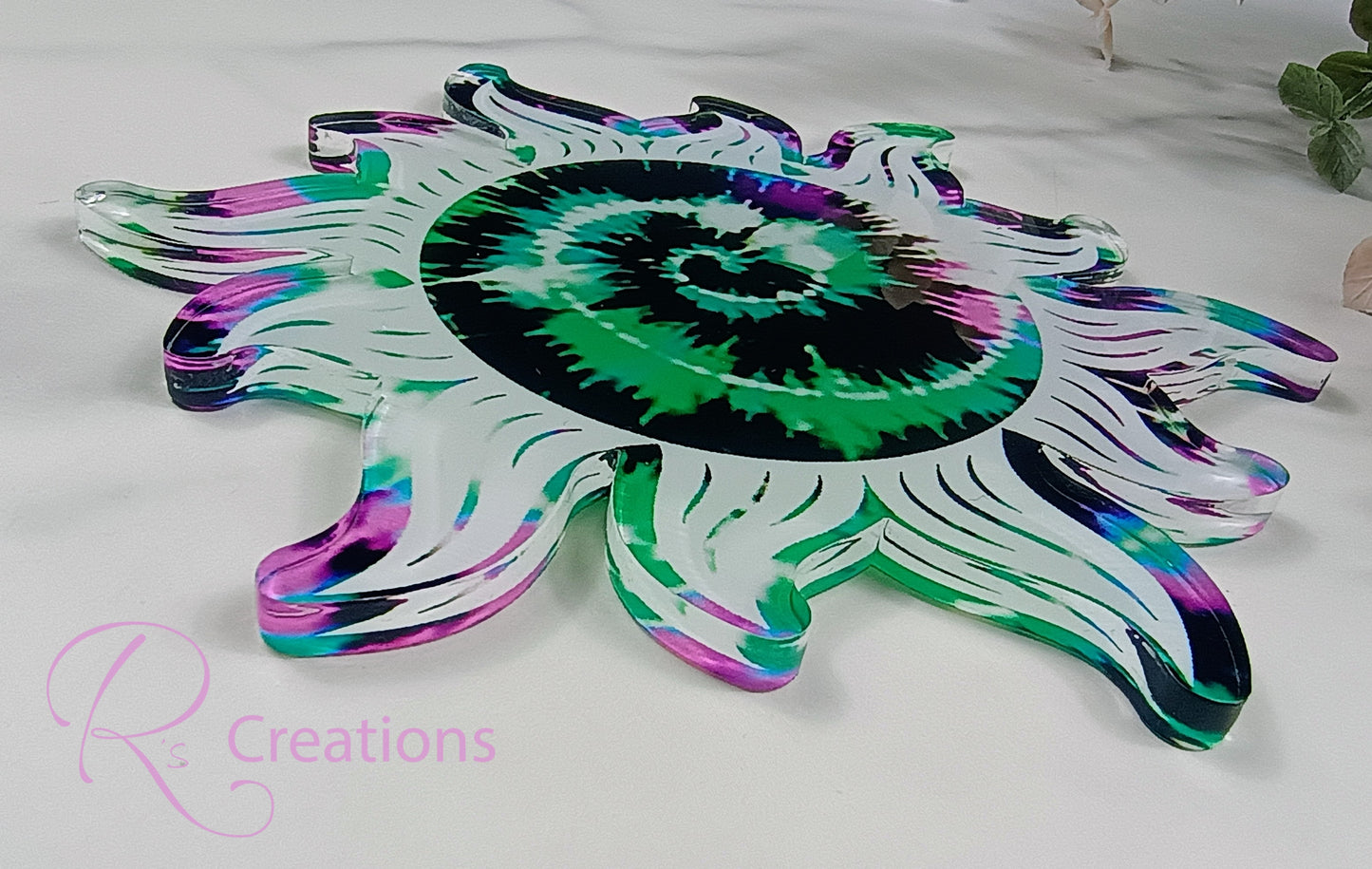 Mystical sun coasters, clear acrylic, unique coasters
