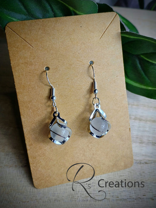 Pearl like hanging earrings