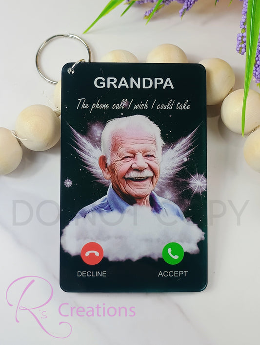 Memorial keychain, clear acrylic, heaven, memories