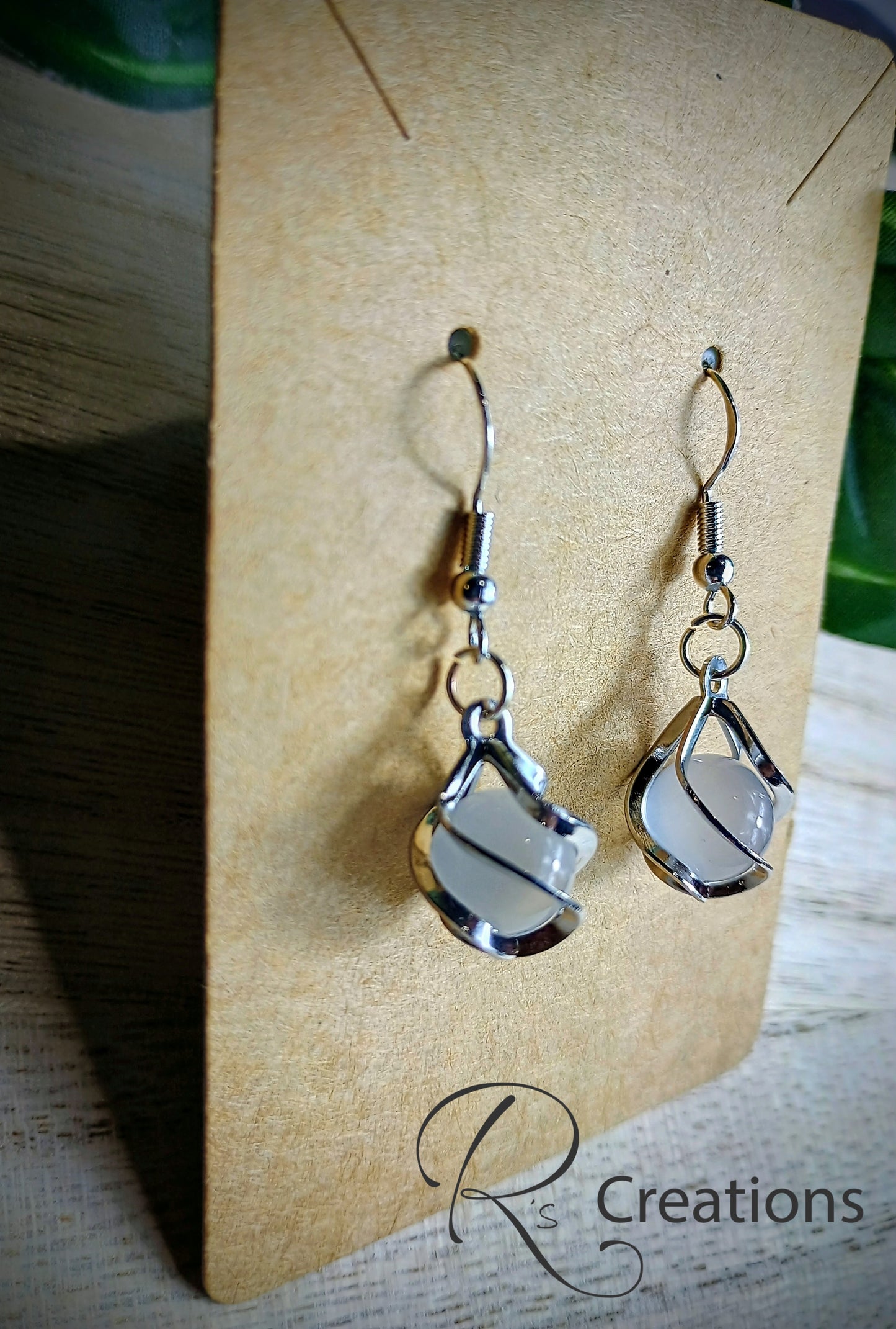 Pearl like hanging earrings