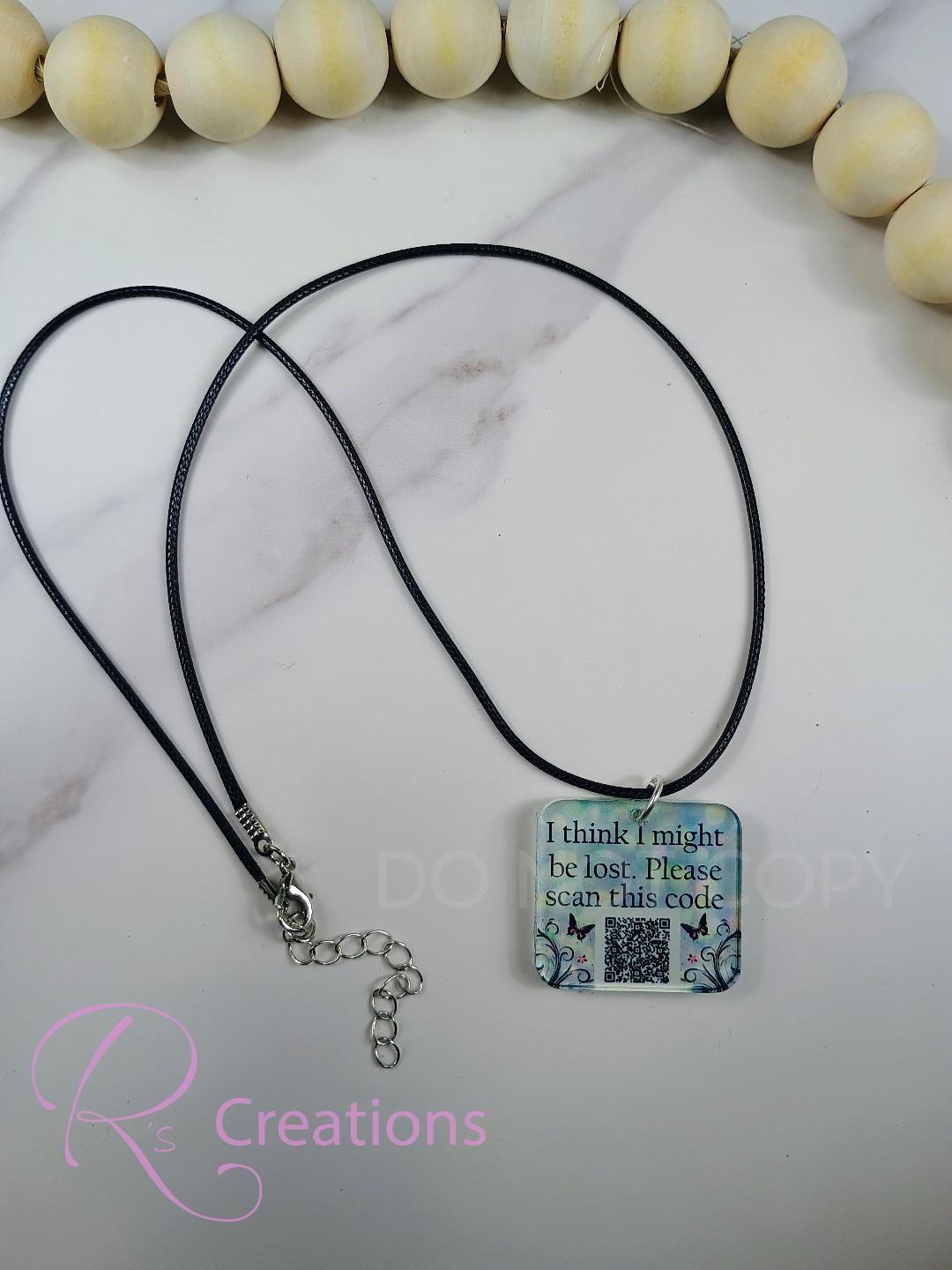 QR code emergency, lost and found, medical, tags, Custom QR codes, sunflowers, charms,