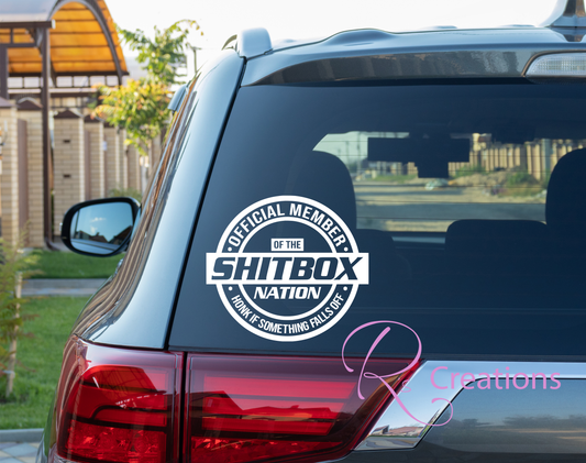 Car / Truck decal "Shitbox nation"