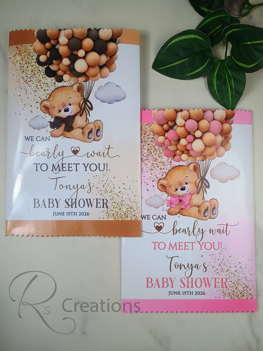 Customized chip bag. Baby shower thank you bags, Thank you Berry much.