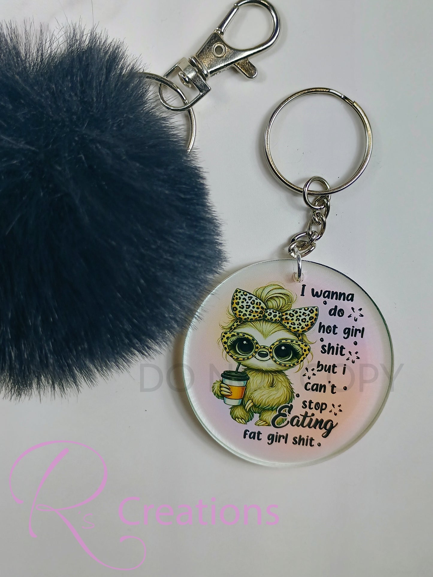 Hot girl s*it keychain and pom pom